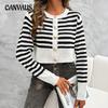 Women's Autumn and Winter Tops Temperament Casual Clashing Button Cardigan Long Sleeve Sweater