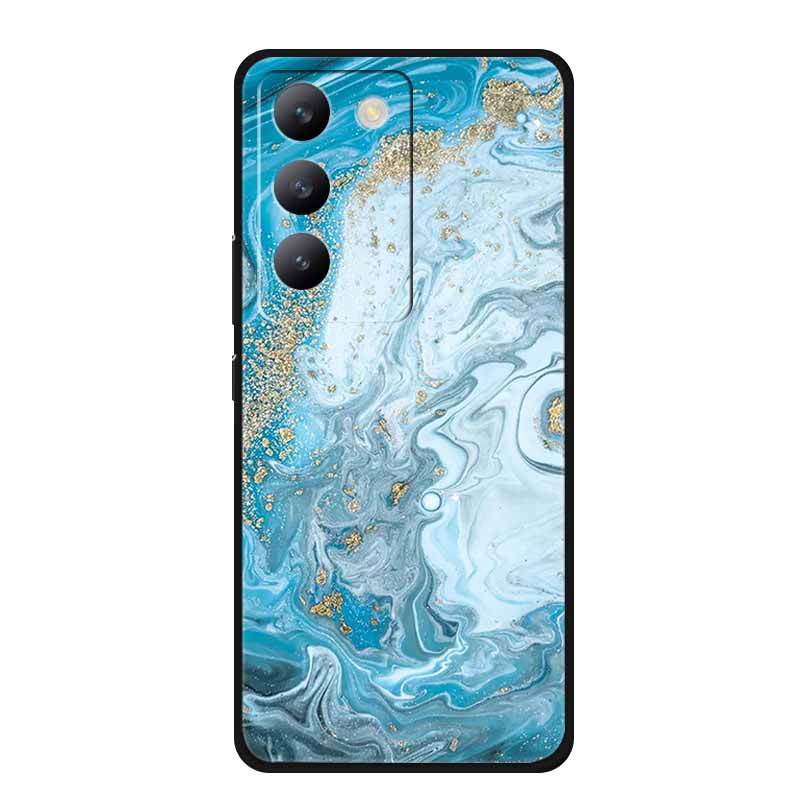 Чехол для vivo V40 SE Роскошный Мягкий Силиконовый ТПУ Задняя Крышка Телефона для vivo V40 SE 5G Защитный Ударопрочный Цветочный Девушка Милый Чехол
