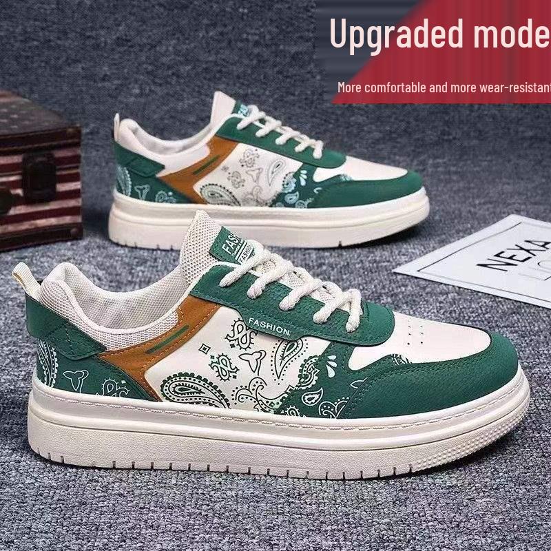 Мужские дышащие спортивные кроссовки весна/лето 2025: Универсальная повседневная обувь в трендовых черном и белом цветах для студентов