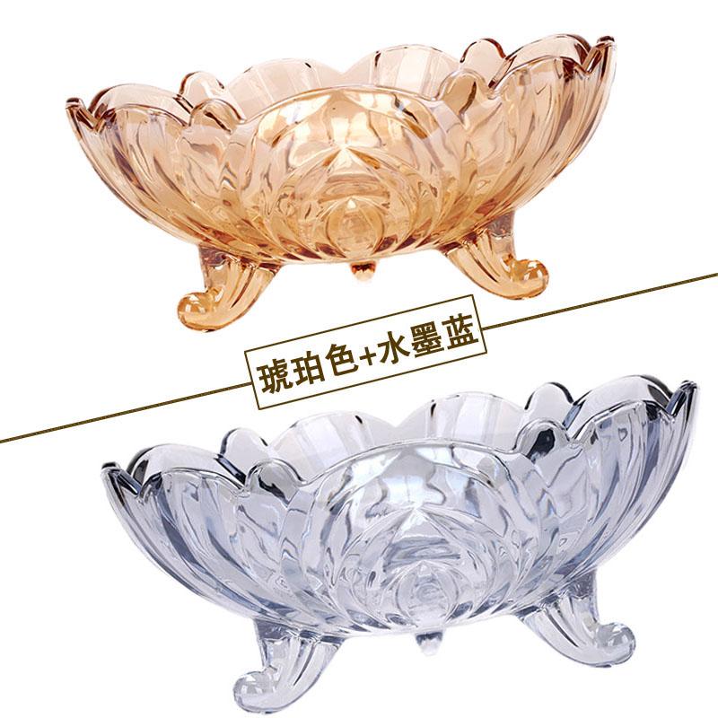 Современная креативная хрустальная стеклянная фруктовая тарелка для дома, конфетница, салатница для сухофруктов, украшение для кофейного столика в гостиной, хранение