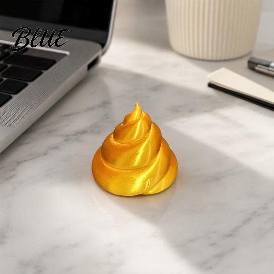 Декорация Символ Богатства 3D Печатная Золотая Какашка Вращающаяся Фигурка Удача Фортуна Настольный Декор