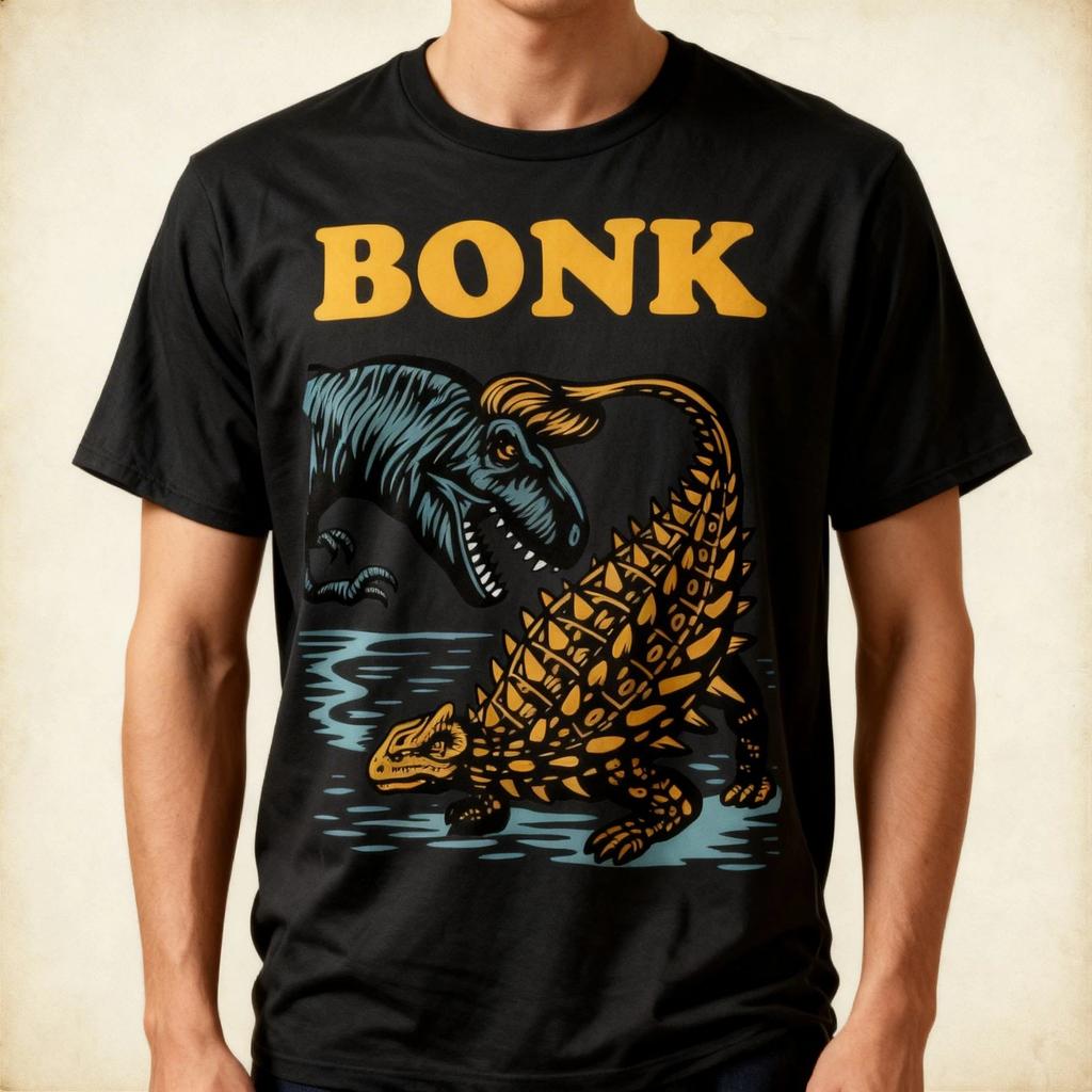 Bonk Dinosaur Funny Prehistoric Humor Design T-Shirt unisex T-Shirt