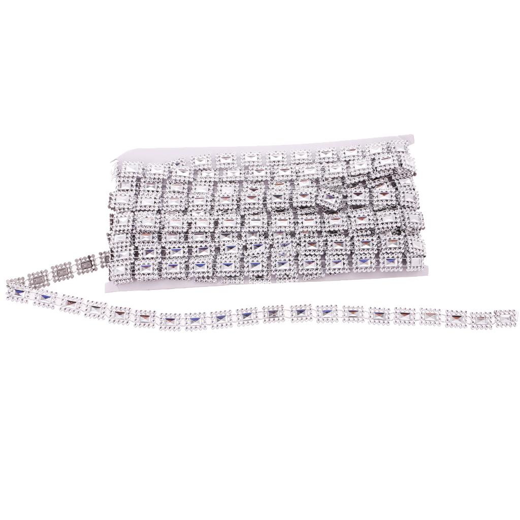 10 ярдов квадратная цепочка с кристаллами, отделка лентой, аппликация, серебро