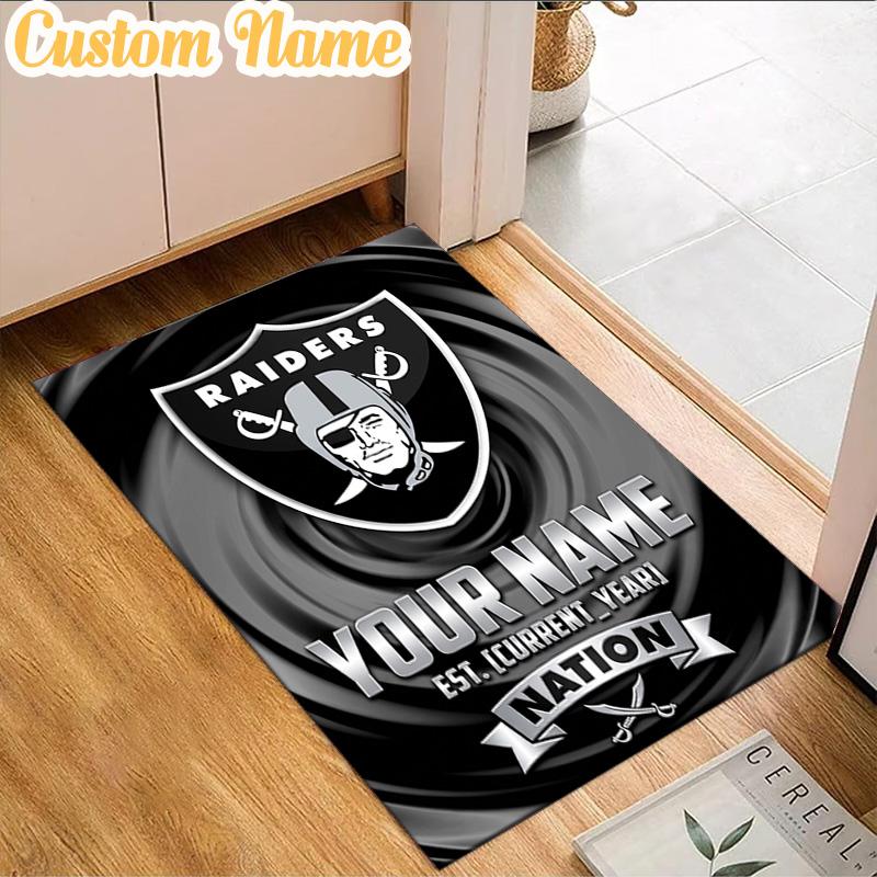 Custom Name Las Vegas Raiders Design Rug, Office Rug, Chair Rug, Carpet for Living Rooms, Doormat Game Rug Home Decor Christmas Gifts