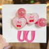 2 Pieces Cute Cartoon Princess Headwear Heart Shaped Elastic Hair Bands Kids Hair Accessories Girls Elastic Hair Ropes