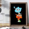 Удивительный забавный постер W-world Of Gumball, аниме-постеры, липкие настенные рисунки HD-качества, ретро-постеры для домашнего декора комнаты Kawaii