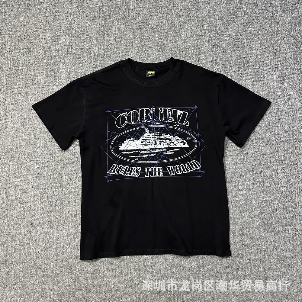 Cross-border Corteiz tide brand Alcatraz summer retro printing men's and women's trend loose casual short-sleeved T-shirt