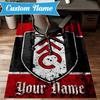 Custom Name Fulham Emblem Carpet Non-Slip Area Rug, Durable Polyester, Ideal for Living Room, Bedroom, Entryway, Decorative Gift