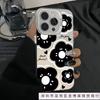 Английский черный цветок подходит для чехла для мобильного телефона iPhone16, новый 15promax/14 полноразмерный 13 жесткий чехол XR.