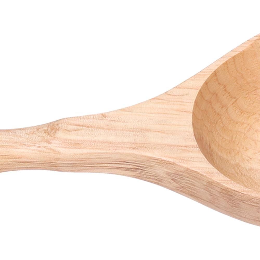 Wood Grain Texture Soup Spoon Solid Wood Porridge Scoop Heat Friendly Cooking Tool  Food Serving