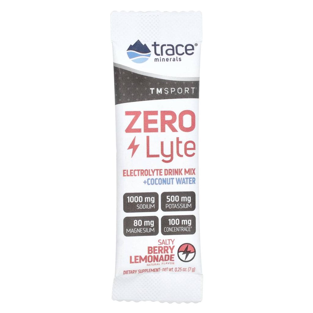 Trace, TM Sport, ZeroLyte, Electrolyte Drink Mix, Salty Berry Lemonade, 30 Packets, 0.25 Oz (7 G) Each