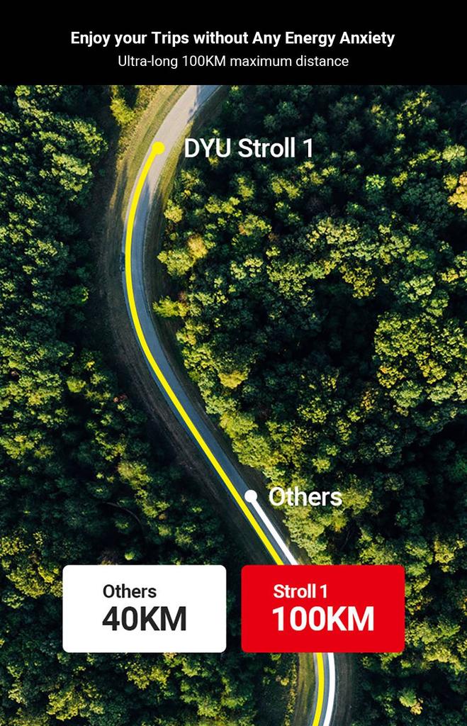 DYU Stroll 1 Electric Bike, 250W Motor, 36V 9Ah Battery, 700*38C CST Tire, 25km/h Max Speed, 100km Range