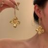 French Retro Style Metallic Feeling Exaggerated Personality Long Tassel Flower Earrings For Women