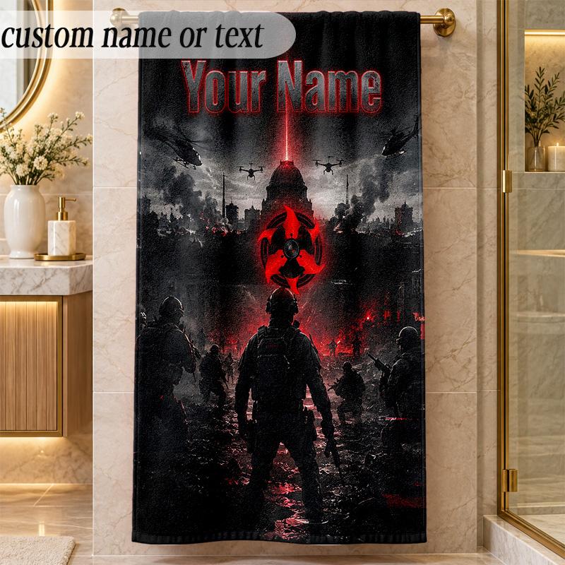 Beach TowelCall of Duty Custom Name Text Personalized Soft Towel for Beach Pool Indoor Home Decor Gift