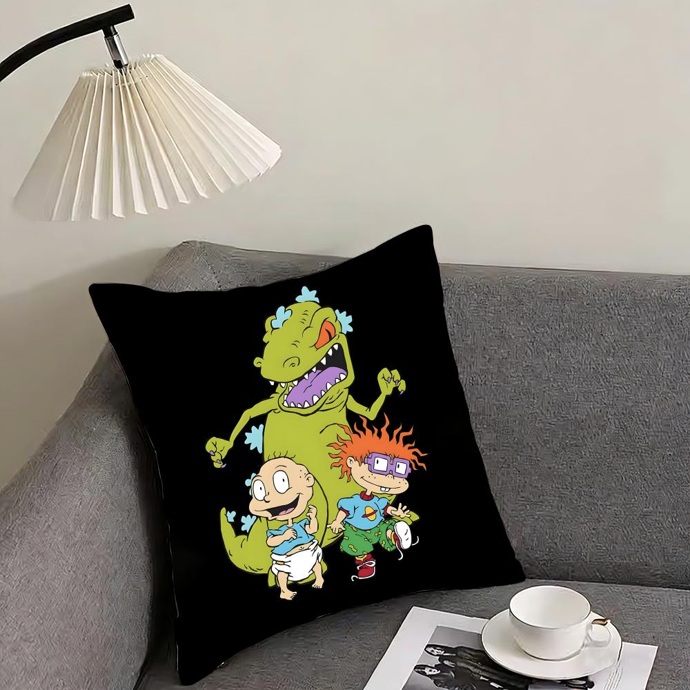 RRugrats Cartoon Cushion Cover Pillowcase Ultra Soft Skin Friendly Fabric Cloud Like Comfort Concealed Zipper