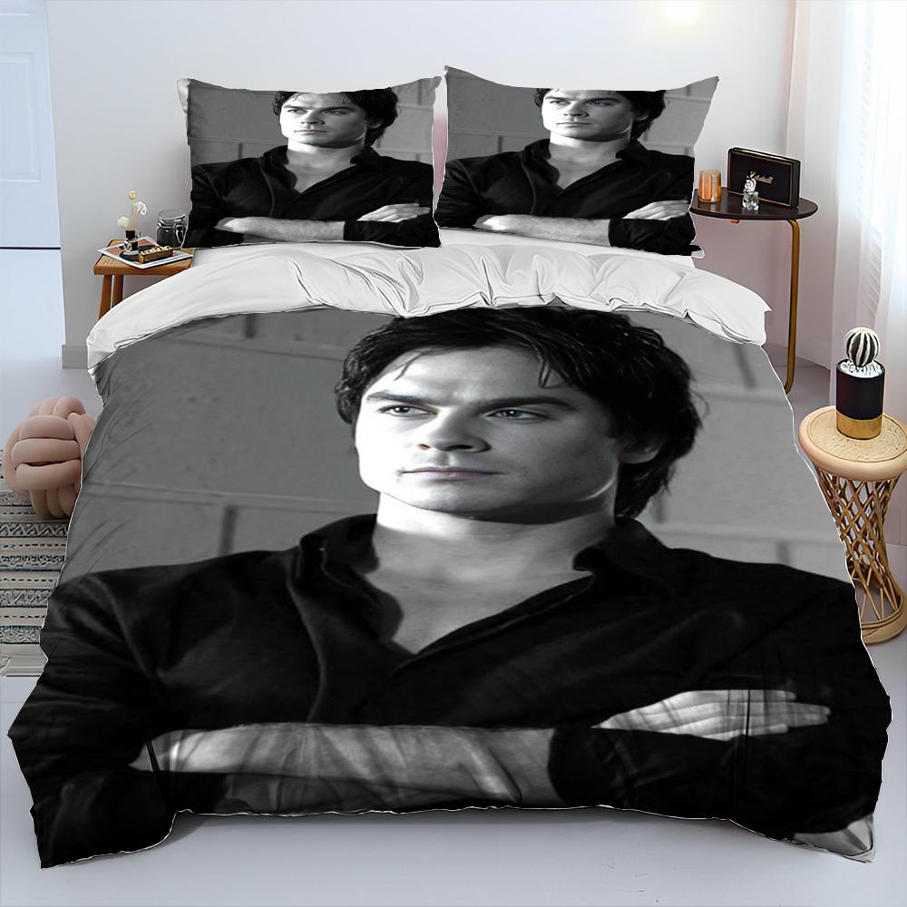 The Vampire Diaries Comforter Bedding Set,Duvet Cover Bed Set Quilt Cover Pillowcase,King Queen Size Bedding Set for Adult Child