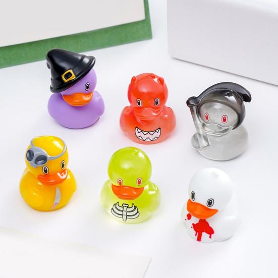 6 Pcs Mini Duckling Figurines Halloween Theme Duck Ornaments Resin Witch Ghost Zombie Duck Collectibles for DIY Aquarium Micro-Landscape Decor