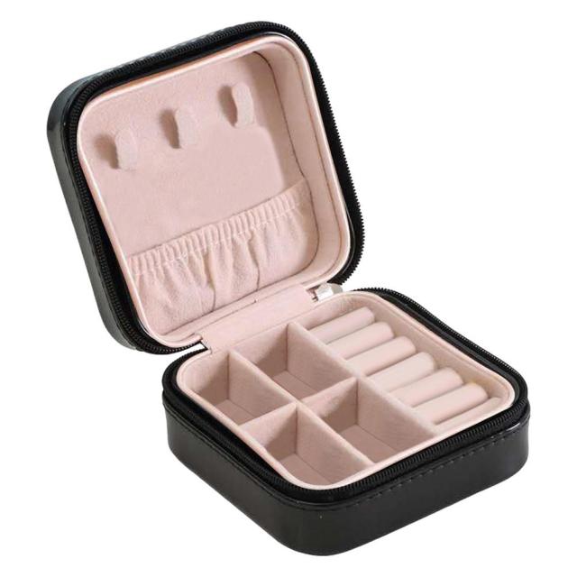 Jewelry Organizer Display Travel Jewelry Case Boxes Pu Leather Earring Necklace Ring Portable Holder Zipper Small Box