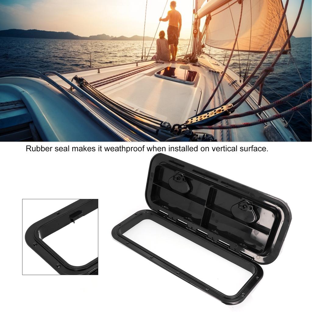 Deck Access   Inspection Cover 180 degrees  Hinged Lid Anti UV with Lock for Marine Boat 24 x 9.5in(White )