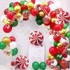 Red Green Gold Confetti Balloons Candy Garland Arch Kit for Christmas Holiday Shower Birthday Xmas Party Decorations