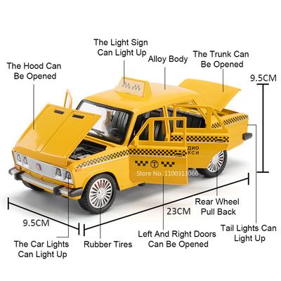 1/18 Россия Лада Нива Модели Такси Сплав Литой Игрушки 6 Открывающихся Дверей Транспортное Средство со Светом Звуком Модель Такси Детский Подарок на День Рождения