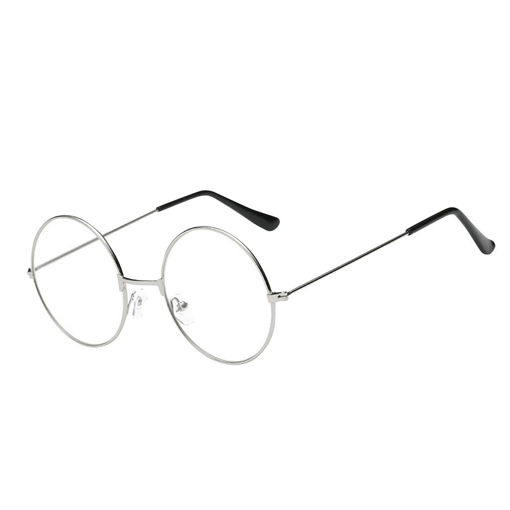Retro Metal Non Diopter Fashionable Round Frame Transparent Lens Glasses