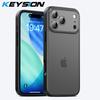 KEYSION Прозрачный матовый чехол для iPhone 17 Pro Max Полупрозрачный мягкий силикон+ПК Противоударная задняя крышка для телефона для iPhone 17 Pro