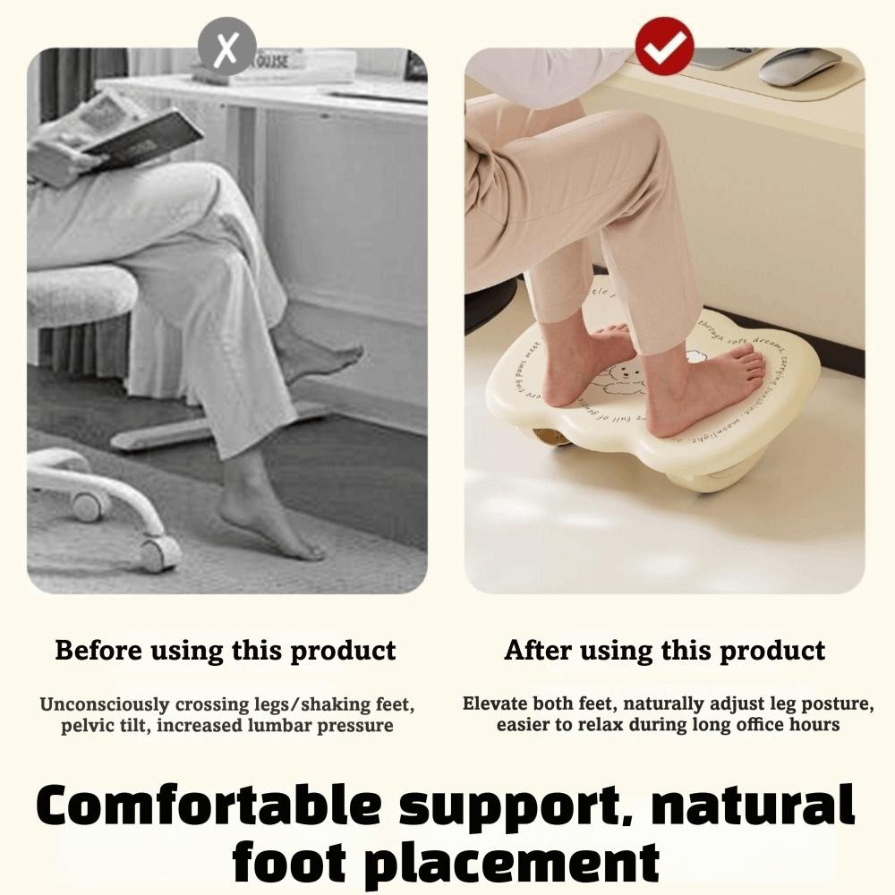 Hollow Out Adjustable Footstool Nonslip Bottom Office Desk Leg Rest Under Desk Footrest At Work