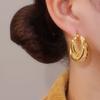 Light Luxury, Niche Design, Unique Temperament, Earrings, High-end Fashion, Hollowed Out Mesh, Circle Ear Buckle