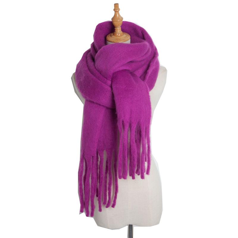 Luxury Winter Scarf Women Solid Cashmere Shawl Soft Elegant Lady Poncho Chuncky Pashmina Bufanda Tassel Echarpe Winter Clothing