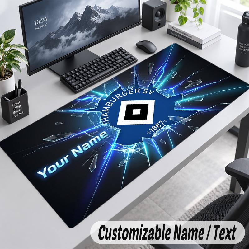 Custom Name Text Mouse Pad Hamburger SV Personalized Desk Pad For Work And Gaming