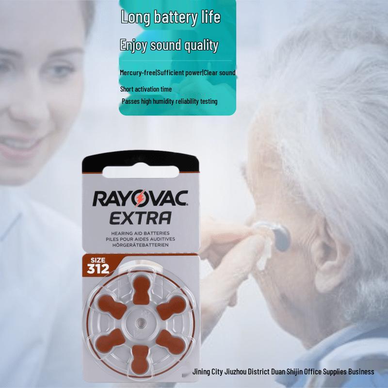 Rayovac EXTRA A312 Zinc Air Hearing Aid Batteries, 1.45V