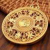 Brass Hollowed-out Chinese Trendy Men's and Women's Gold Electroplated Yellow-gold Eight-treasure Compass Ten Thousand-character Blessing