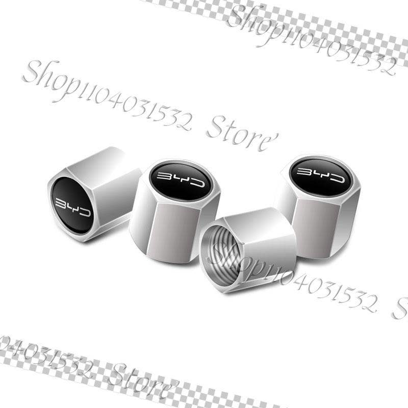 4Pcs Metal Car Styling Emblem Car Valve Caps Wheel Tires Air Tyre Stem Protective Cover For BYD Logo E5 E6 G3 G5 T3 F6 S6 Atto 3
