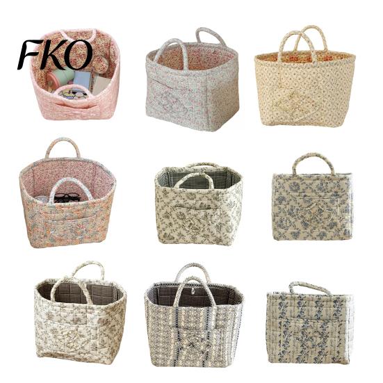 Grocery Storage Basket Fabric Basket, with Small Pocket, Floral Boho Laundry Large Multifunctional Bin Capacity Collapsible Foldable Clothes Bag,