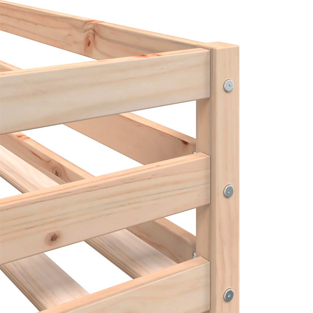 Bunk Bed with Curtains Pink 90 x 190 cm Solid Pine Wood