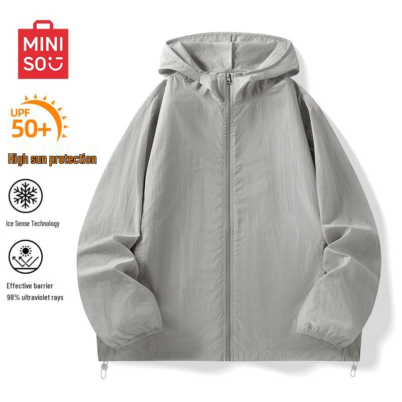 MINISO Мужская легкая куртка с капюшоном, быстросохнущая, с защитой от УФ-излучения