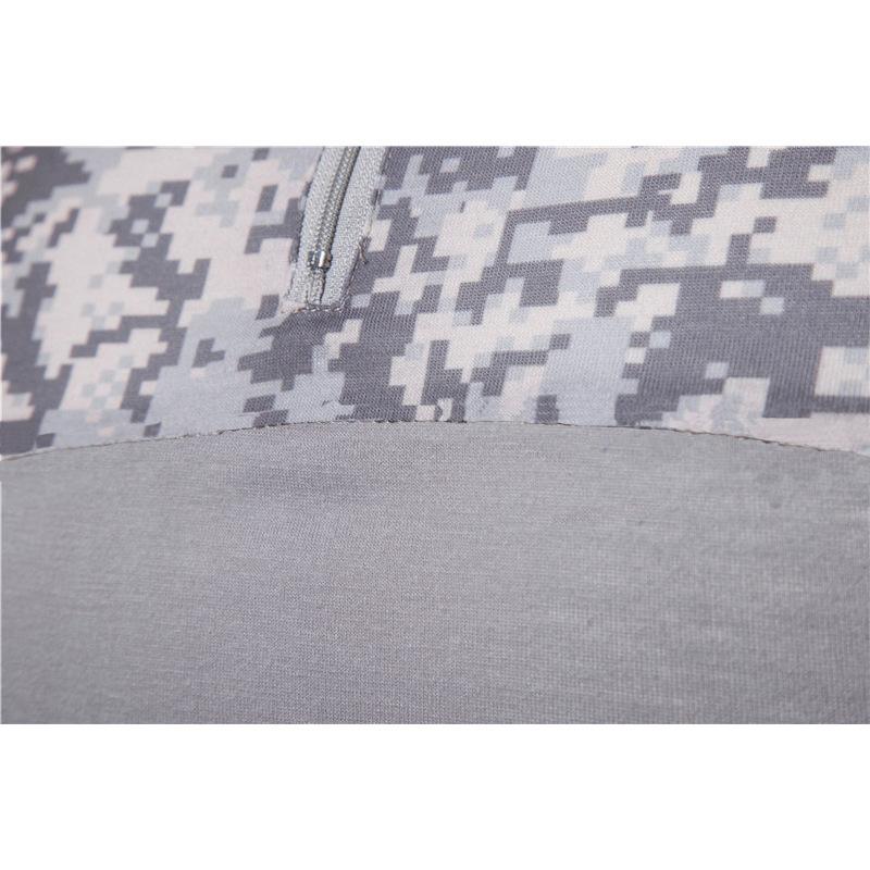 Мужская уличная эластичная футболка для фитнеса с камуфляжным принтом и длинным рукавом, мужская одежда с карманом на молнии