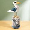 Mediterranean Style Seabird Ornament Vintage Seagull Model Durable Wooden Seagull Craft  Nursery