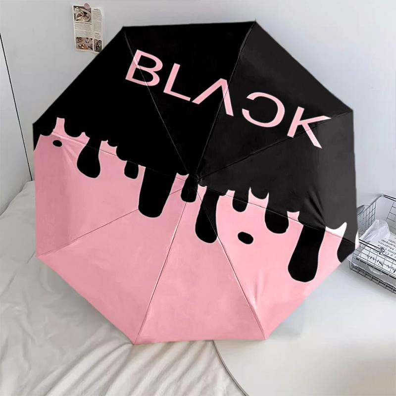 1 шт. Автоматический складной зонт - Узор Blackpink, Портативный и складной дизайн с 8 спицами, Рождественские и Дни Рождения Подарки