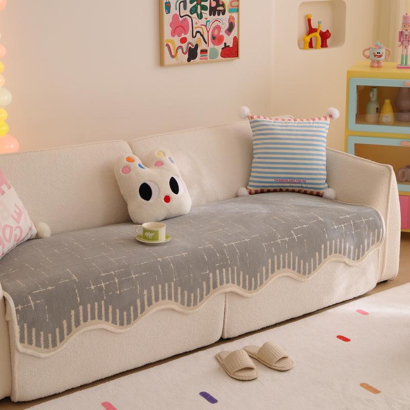 Подушка на диван цвета дофамина Новая летняя чехла из шенилла Полотенце Цельная Нескользящая Четырехсезонная Подушка для сиденья