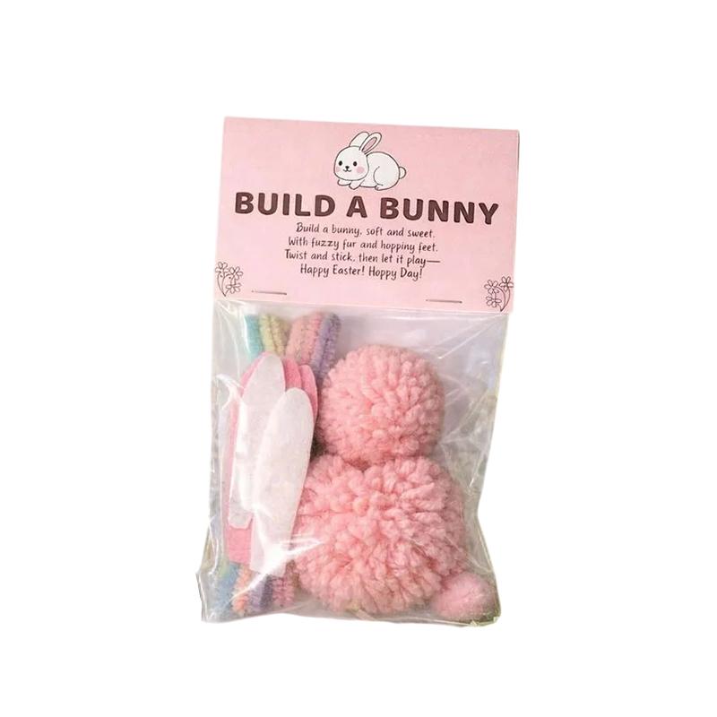 Kids' Easter Basket Stuffers Craft Kit with Cute Stuffed Bunnies