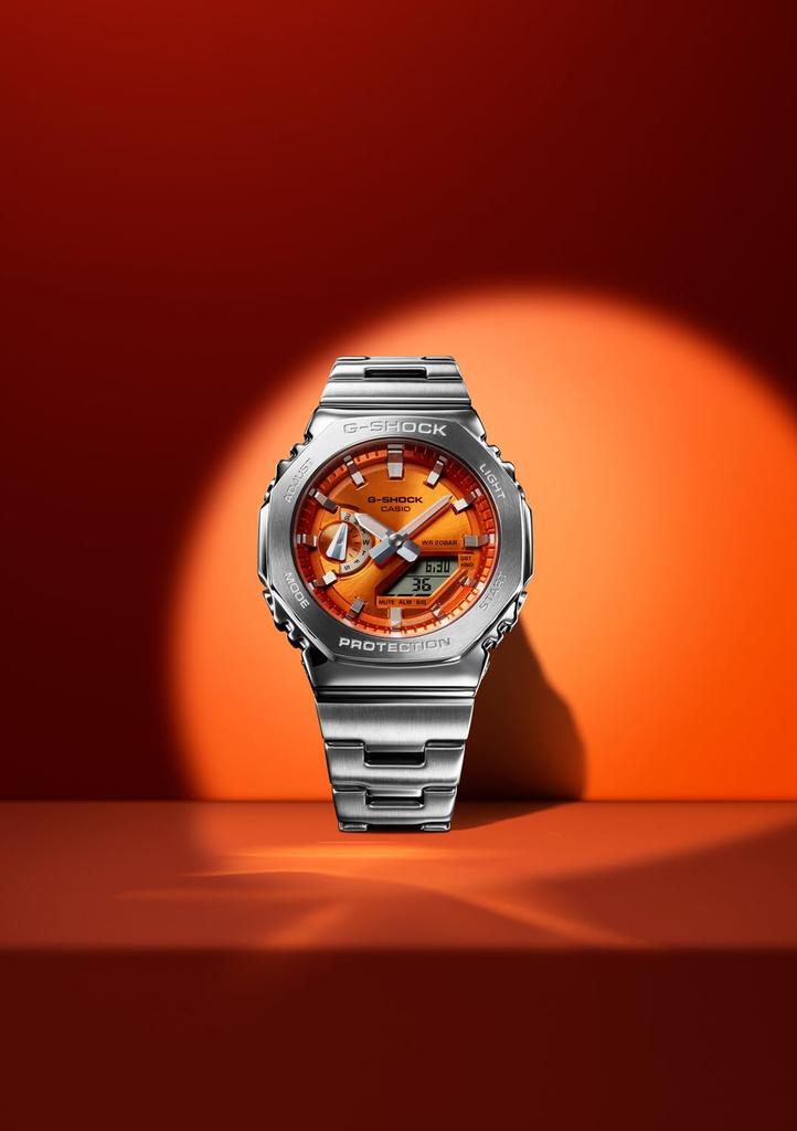 Часы Casio G-Shock [Официальный японский продукт] Модель с металлическим безелем и браслетом GM -2110D-2AJF / -2110D-4AJF Мужские Серебристый