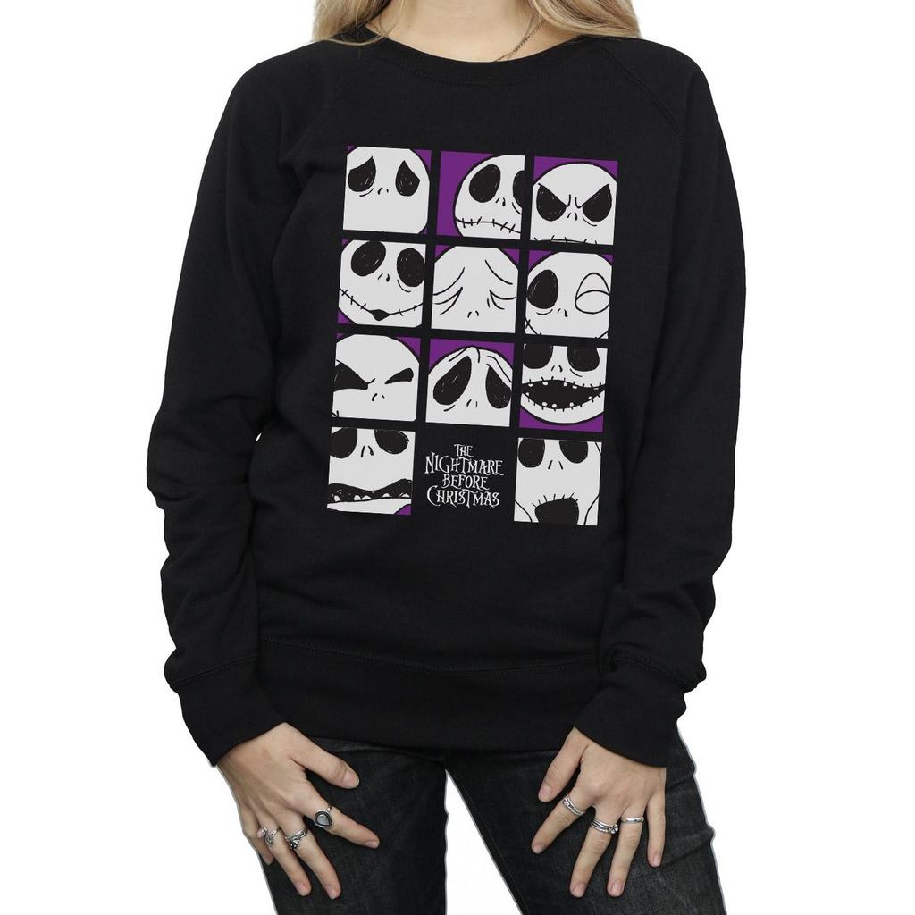 Disney Womens/Ladies Nightmare Before Christmas Many Faces Of Jack Squares Sweatshirt