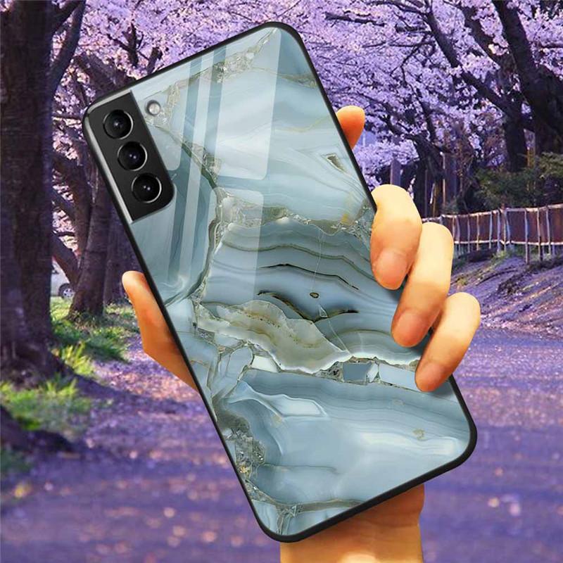 Для Samsung S21 Plus 5G Чехол S 21 Закаленное Стекло Звездный Мраморный Жесткая Задняя Крышка для Samsung Galaxy S21 Ultra Чехлы FE Защитный