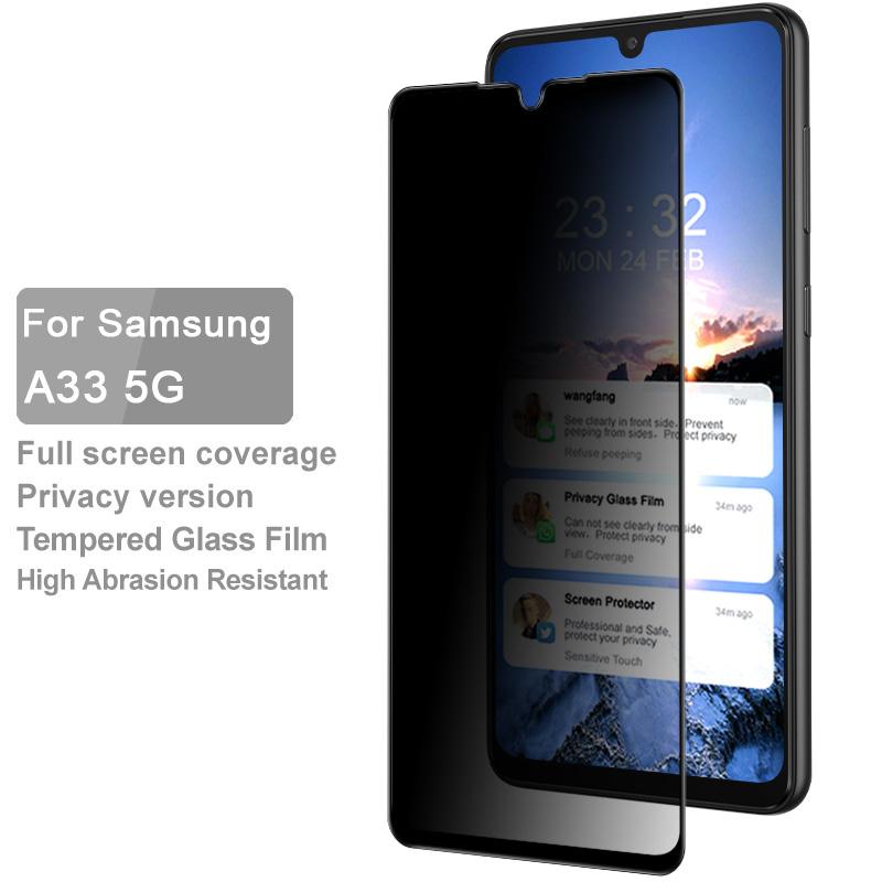IMAK For Samsung Galaxy A33 5G Anti-spy Tempered Glass Film Full Covering Screen Protector Full Glue Sensitive Touch Film