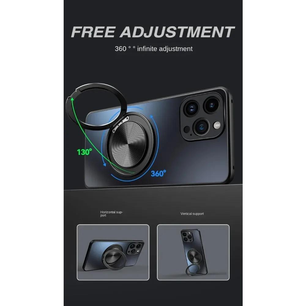 Магнитный чехол для VIVO X200 Ультраматовый Противоударный 360° Вращающийся Держатель-Кольцо Чехол для VIVO X200s X100 Ultra X100s X200Pro Mini