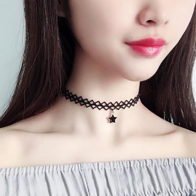 1PC Ювелирные Подарки Подвеска Ожерелья Женщины Кружева Полые Ключицы Цепи Короткое Ожерелье Свадебная Вечеринка