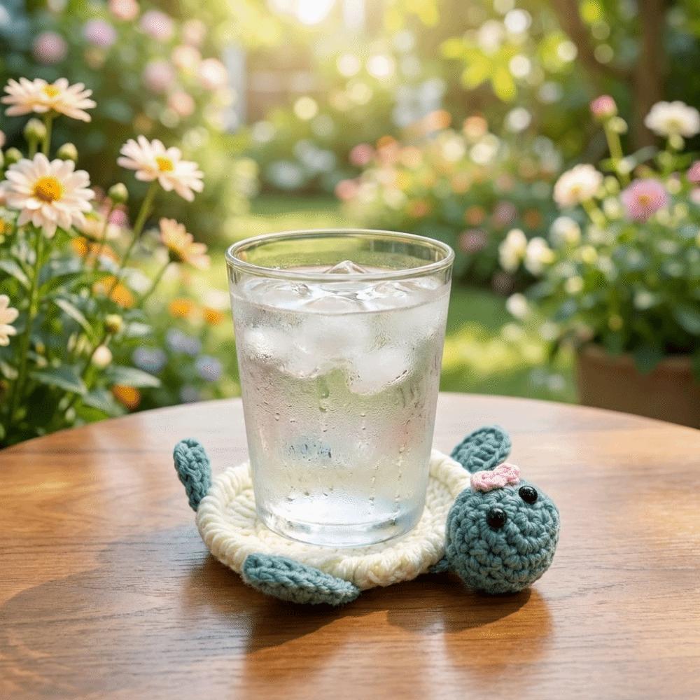 Cartoon Heat Resistant Pat Non-Slip Knitted Cup Mat Animal Drink Coaster Restaurant Table