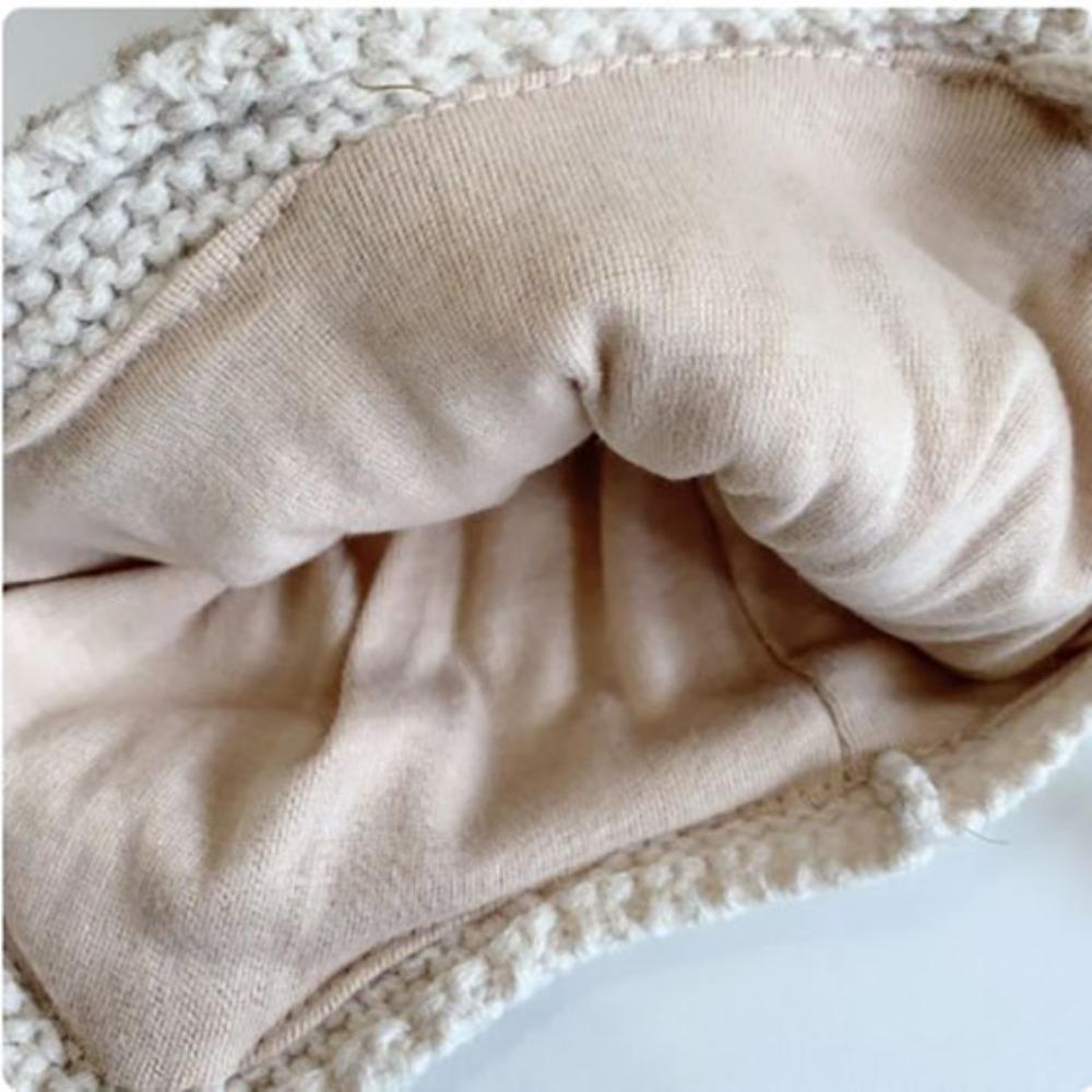 Большая теплая зимняя шапка для малышей с помпоном для мальчиков и девочек, милый мультяшный медведь, толстая защитная шапка для ушей, теплая шапка-пуловер для улицы